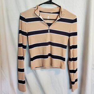 Pacsun Me to We Striped Quarter Zip Pullover
